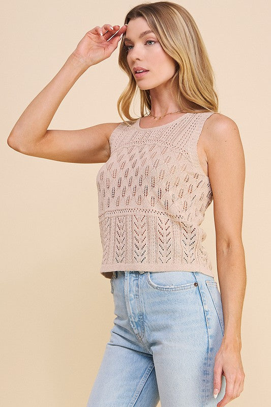 Light Pointelle Sweater Tank