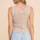 Tan Light Pointelle Sweater Tank