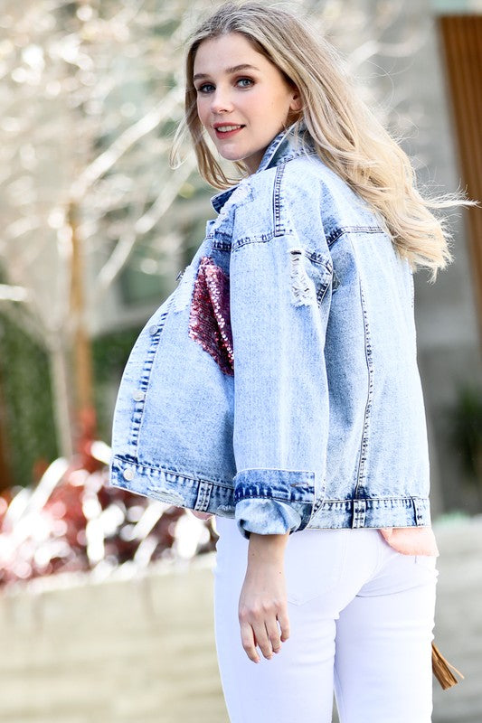 Girls Long Sleeve Denim Jacket | The Children's Place - GEMINI WASH