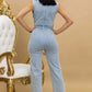 Wrap Denim Jumpsuit