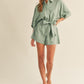 Olive Button Down Romper