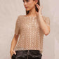 Gold Sequin Mesh Short Sleeve Top