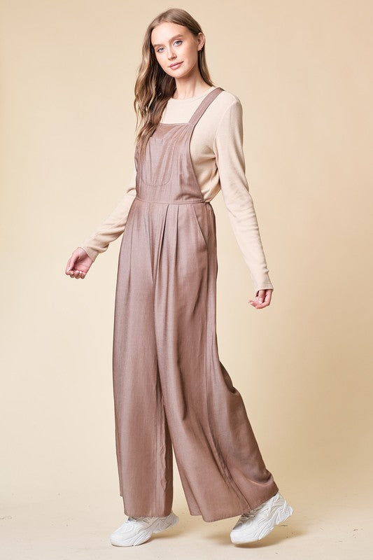 Wide Leg Overall with Adjustable Straps and Pockets