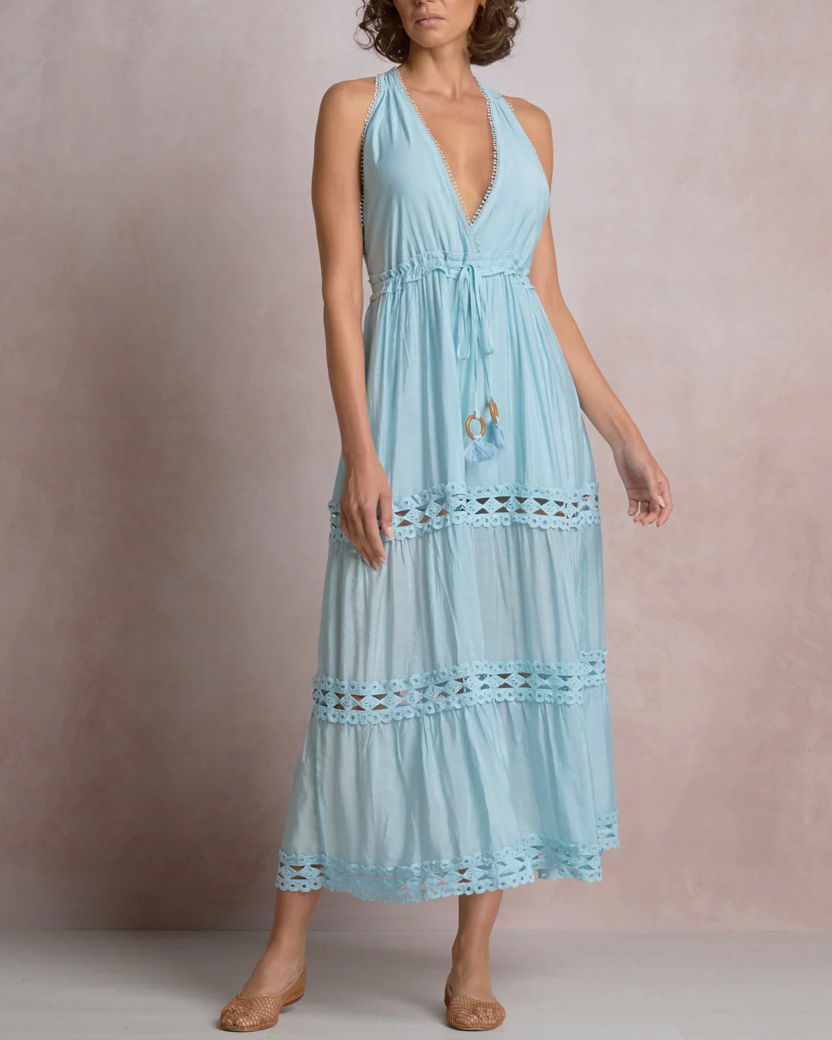 White Maxi Halter Dress