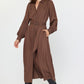 Button-down Shirts Dress w/Self Tie