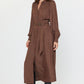 Button-down Shirts Dress w/Self Tie
