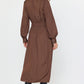 Button-down Shirts Dress w/Self Tie