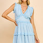Sleeveless V Neck Ruffle Detail Dress (Assorted Colors)