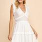 Sleeveless V Neck Ruffle Detail Dress (Assorted Colors)