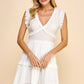 Sleeveless V Neck Ruffle Detail Dress (Assorted Colors)