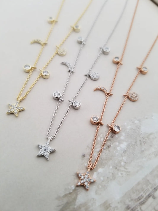 Necklace Multi +star (Assorted Colors)