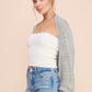 Sage Shimmer Pointelle Sweater Knit Shawl