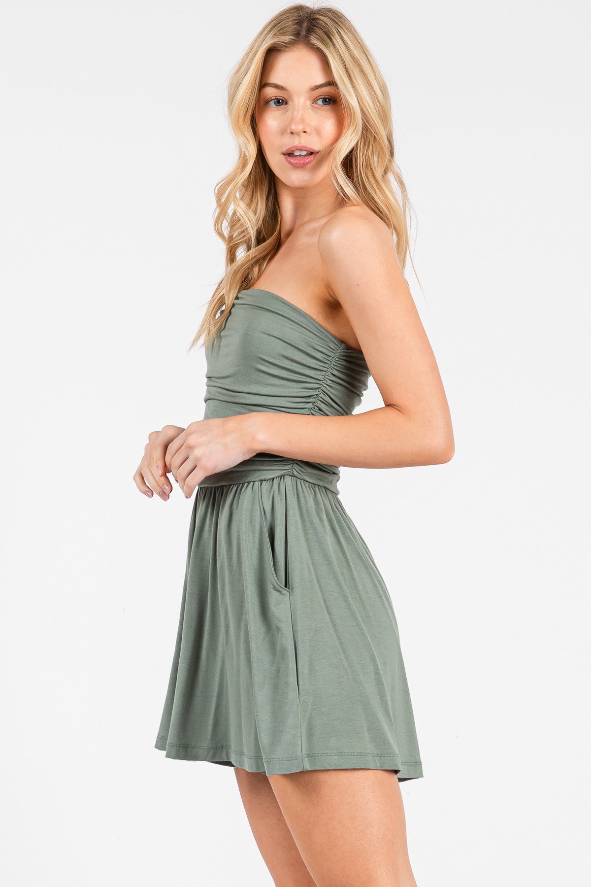 Tank Top Shirring Romper (Assorted Colors)