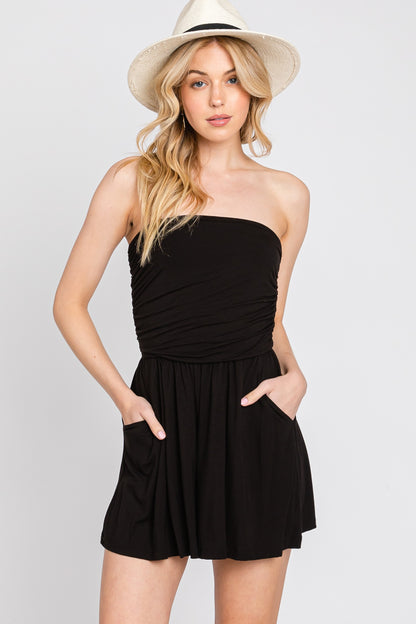 Tank Top Shirring Romper (Assorted Colors)