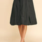 Black Bubble Hem Knee Length Skirt