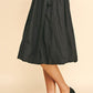 Black Bubble Hem Knee Length Skirt
