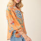 Coral Printed Button Down Top