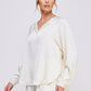 Cream Embellished Crinkle Satin Blouse