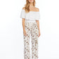 Flower Pants With Braided Belt