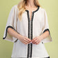 Oatmeal 3/4 Sleeve Linen Tunic