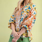 Mustard Mix Floral Printed Button Down Top