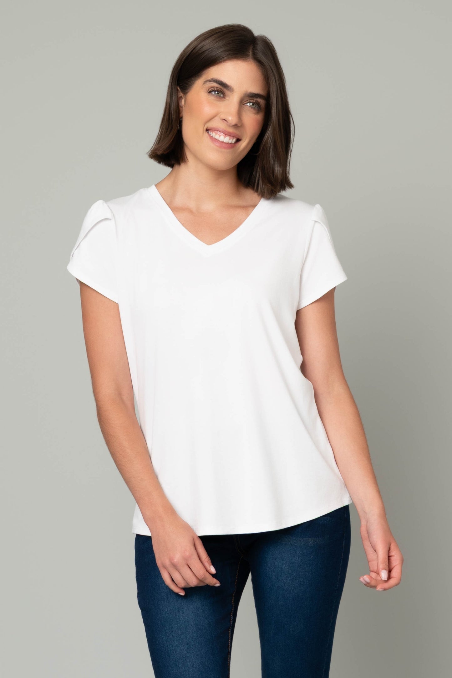 Tulip Sleeve Juliana Crepe Top
