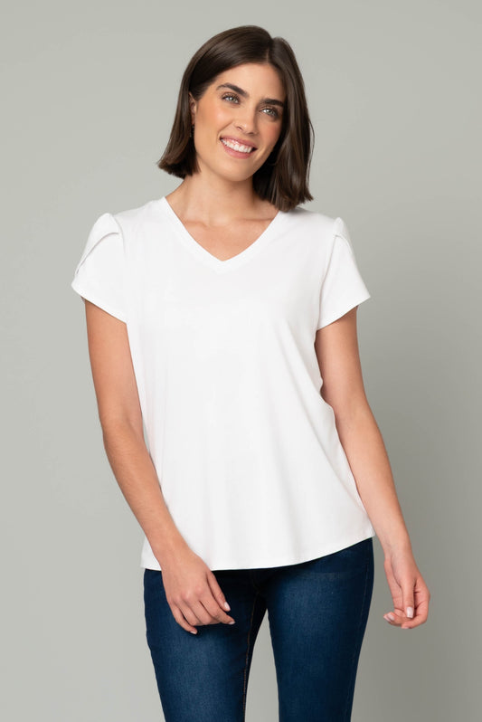 Tulip Sleeve Juliana Crepe Top