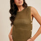 Side Button Cotton Sweater Sleeveless Top (Assorted Colors)