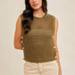 Side Button Cotton Sweater Sleeveless Top (Assorted Colors)