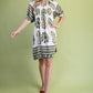 Olive Mix Printed Smocked Yoke Mini Dress