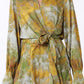 Olive & Yellow Front Tie Waisted Elastic Back Waisted Romper