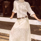 Emilee Sleeveless Mock Neck Lace Dress