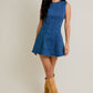 Denim Round Neck Sleeveless Denim Dress