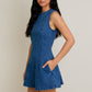 Denim Round Neck Sleeveless Denim Dress