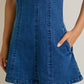 Denim Round Neck Sleeveless Denim Dress