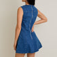 Denim Round Neck Sleeveless Denim Dress