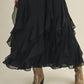 Black Lace V Neck Ruffled Cami Dress