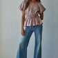 Dusty Rose Belle Ribbon Tie Peplum Top