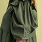 Olive Linen Button Up Shirt Dress