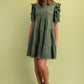 Olive Linen Button Up Shirt Dress