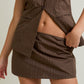 Button Up Stripe Top & Midwaisted Micro Skort