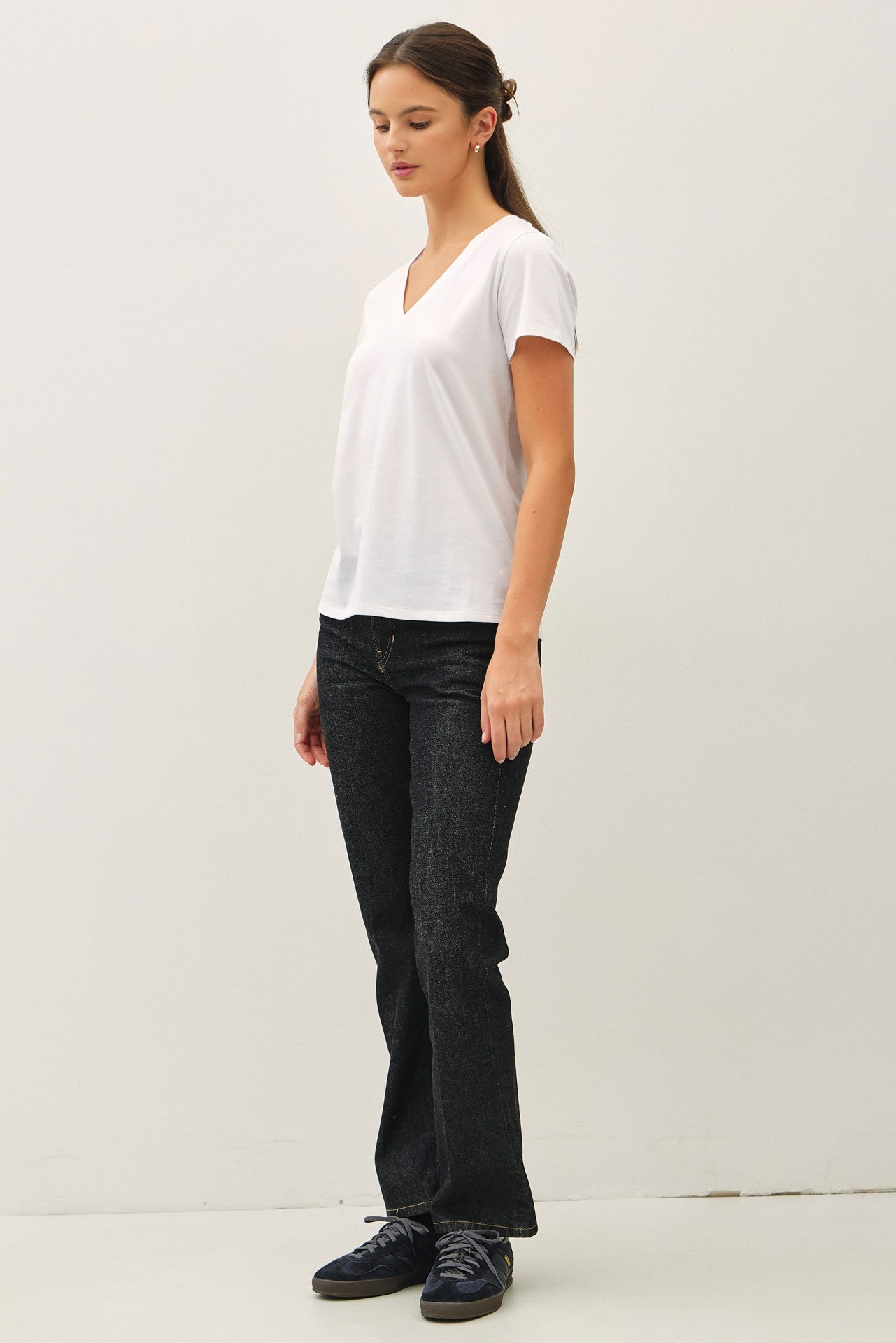 Cotton Jersey V-neck T-shirts (Assorted Colors)