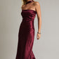 Ella Strapless Scarf Satin Midi Dress