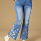 Omg Zoey Zip Flare Embroidered With Scallop Bottom