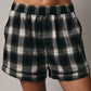 Brown-Cream Plaid Boxer Shorts