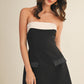 Black Foldover Tube Skort Dress