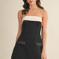 Black Foldover Tube Skort Dress