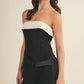 Black Foldover Tube Skort Dress
