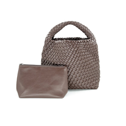 Woven Mini Tote with Crossbody Strap (Assorted Colors)