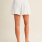 White Seamed Pintuck Effect Shorts